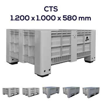 contenedor pallet box de plástico estandarizado para fruta de hueso de paredes bajas