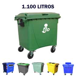Contenedor de basura residuos y ecología e 4 ruedas de 1100 litros para carga trasera