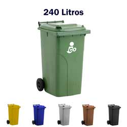 Contenedor de basura residuos y ecología e 2 ruedas de 249 litros para carga trasera