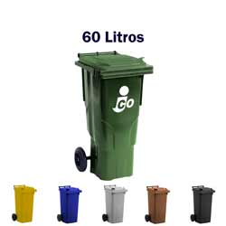 Contenedor de basura residuos y ecología e 2 ruedas de 60 litros para carga trasera