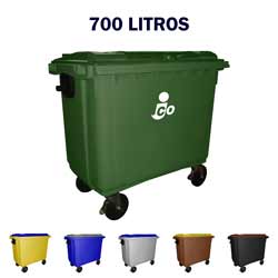 Contenedor de basura residuos y ecología e 4 ruedas de 700 litros para carga trasera