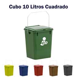 cubos de basura para recogida doméstica de basura de 10 litros cuadrado con asa