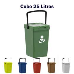 cubos de basura para recogida doméstica de basura de 25 litros con asa