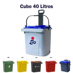 cubos de basura para recogida doméstica de basura de 40 litros con asa