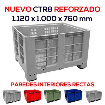 palot de plástico reforzado de paredes interiores rectas sin obstrucciones palox big bog tecnibox