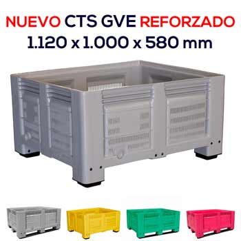 PALOT DE PLASTICO BAJO GRAN VOLUMEN REFORZADO PARA FRUTA DELICADA