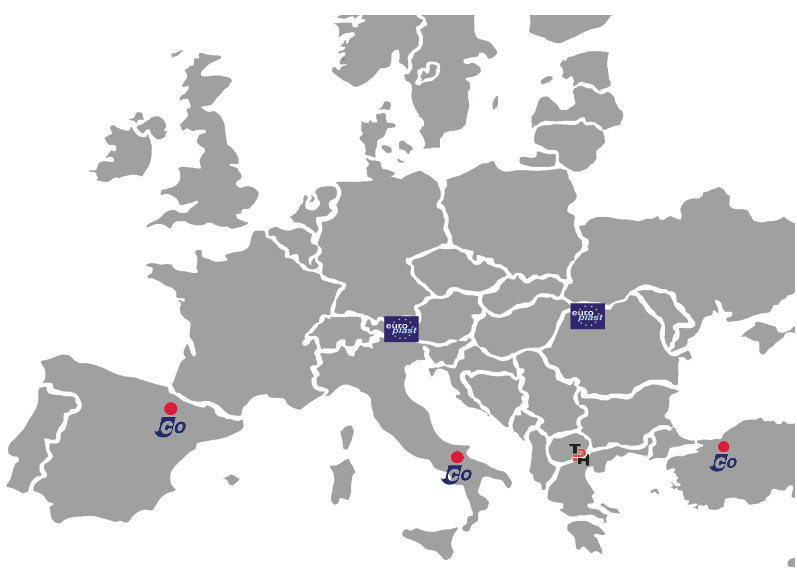 Mapa de plantas de producción del grupo jcoplastic