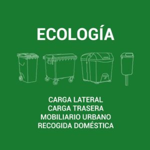 gama de contenedores ara ecología y residuos de jcoplastic, incluyendo papeleras, contenedores y cubos de residuos domésticos, contenedores de carga trasera y contenedores de basura de carga lateral