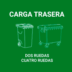 contenedores de basura y residuos para ecología de 2 y 4 ruedas de carga trasera