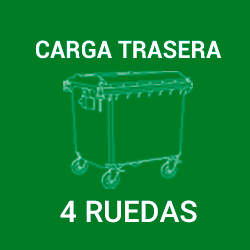 contenedores de ecología basura y residuos de carga trasera con 4 ruedas