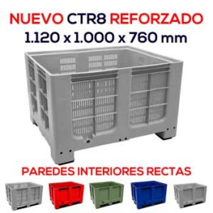 palot de plástico reforzado de paredes interiores rectas sin obstrucciones palox big bog tecnibox